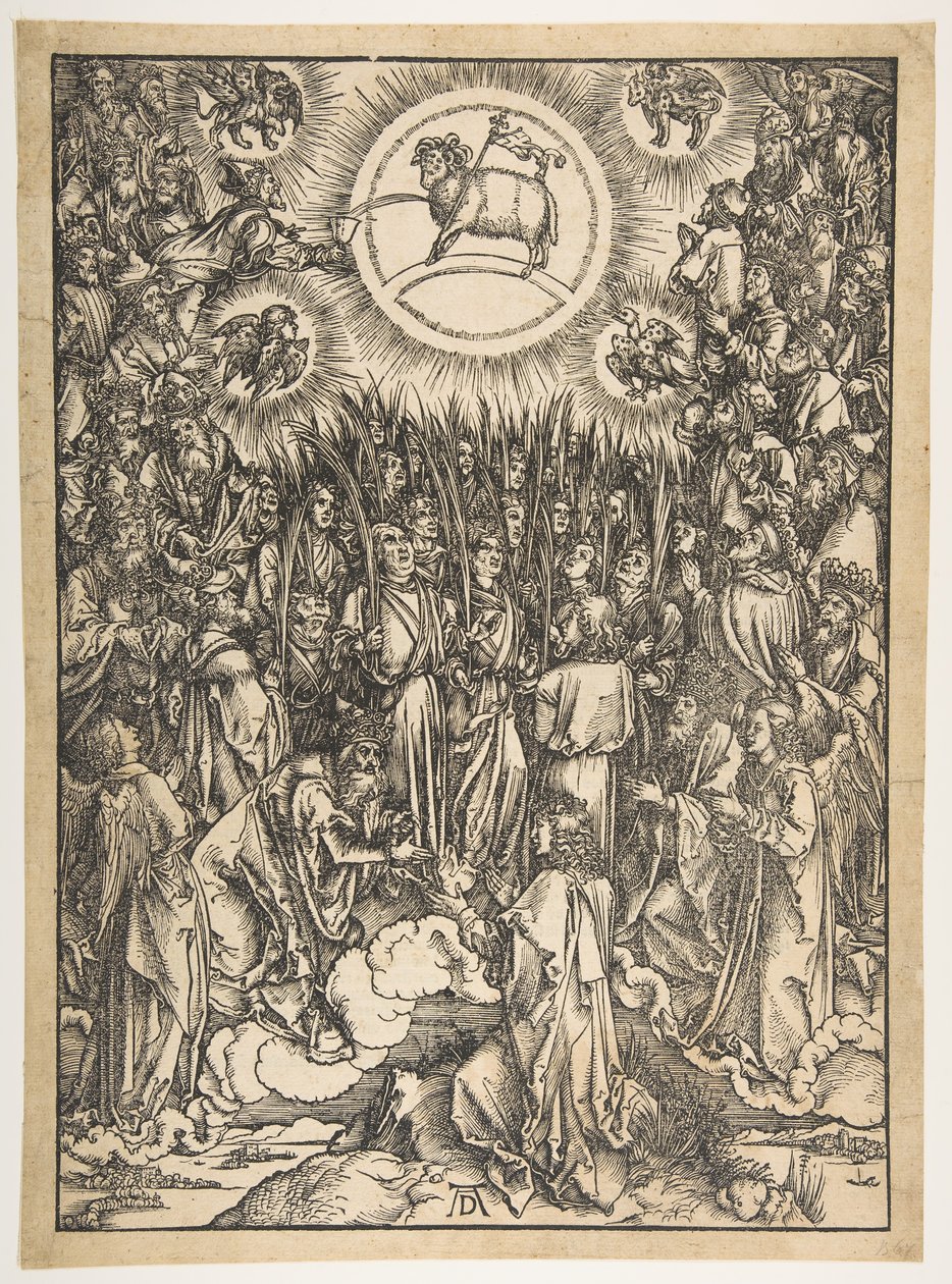 The Adoration of the Lamb, från The Apocalypse, Latin Edition, 1511, 1511. av Albrecht Dürer