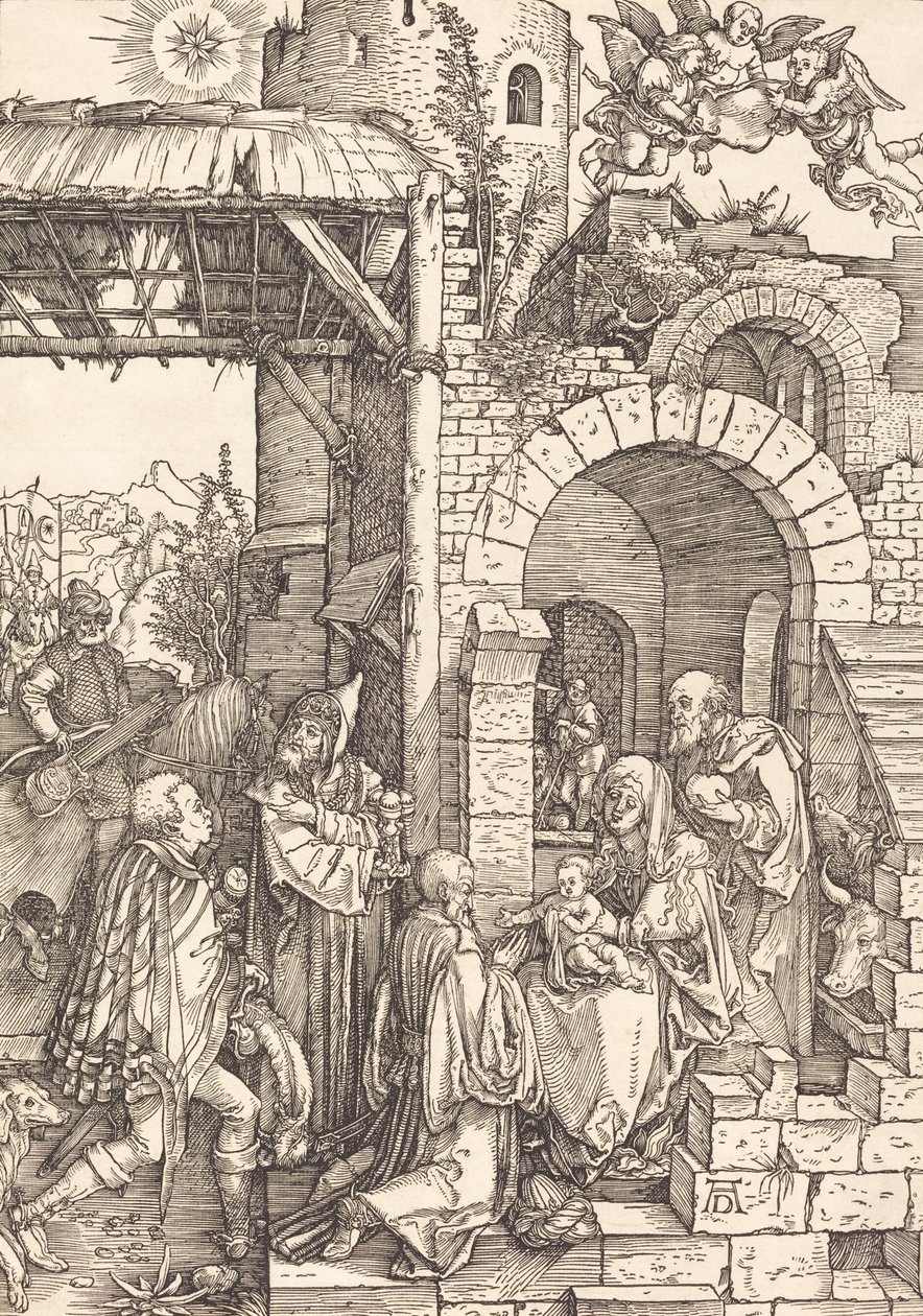 Tillbedjan av Magi, ca. 15011503. av Albrecht Dürer
