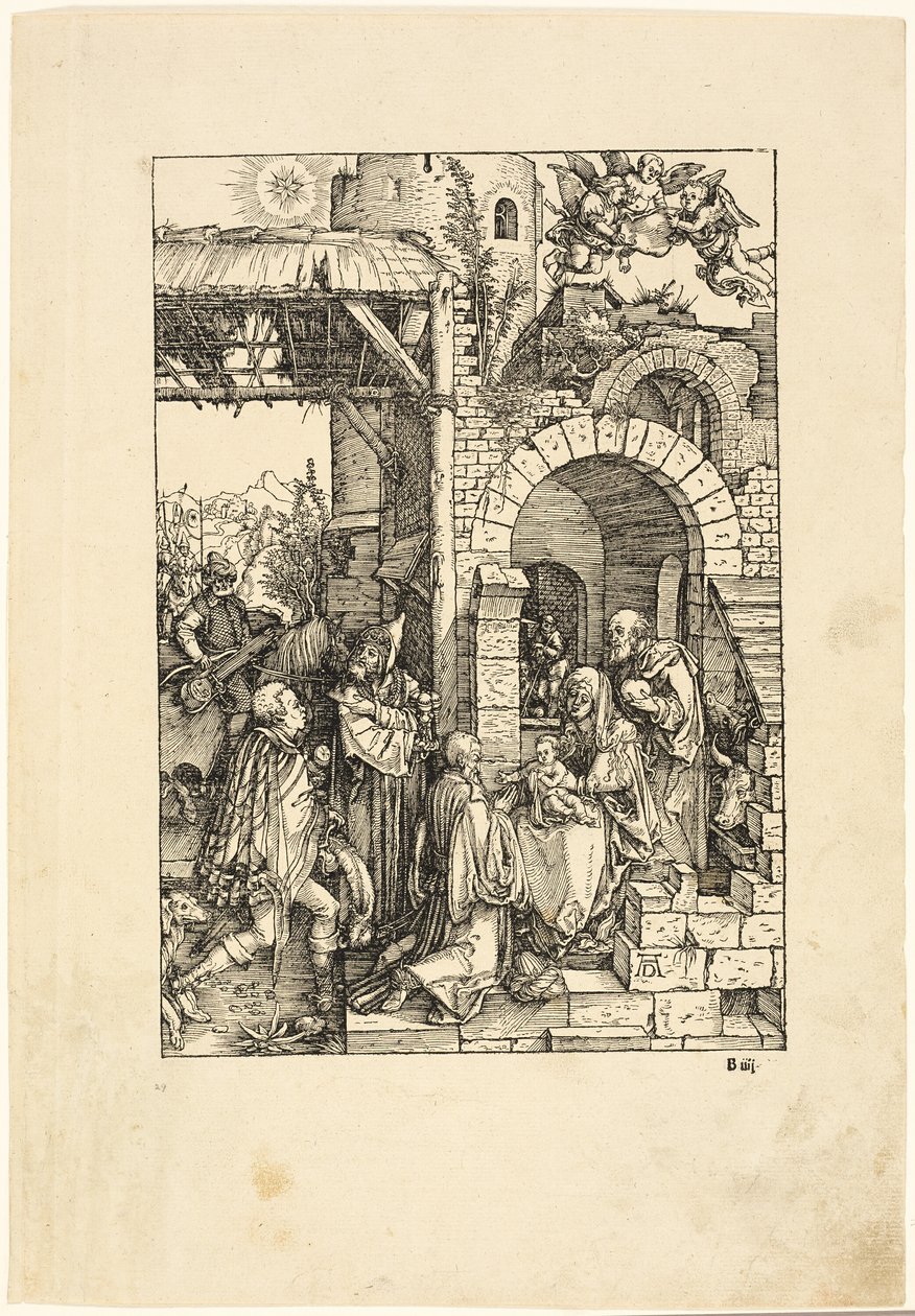 The Adoration of the Magi, från The Life of the Virgin av Albrecht Dürer
