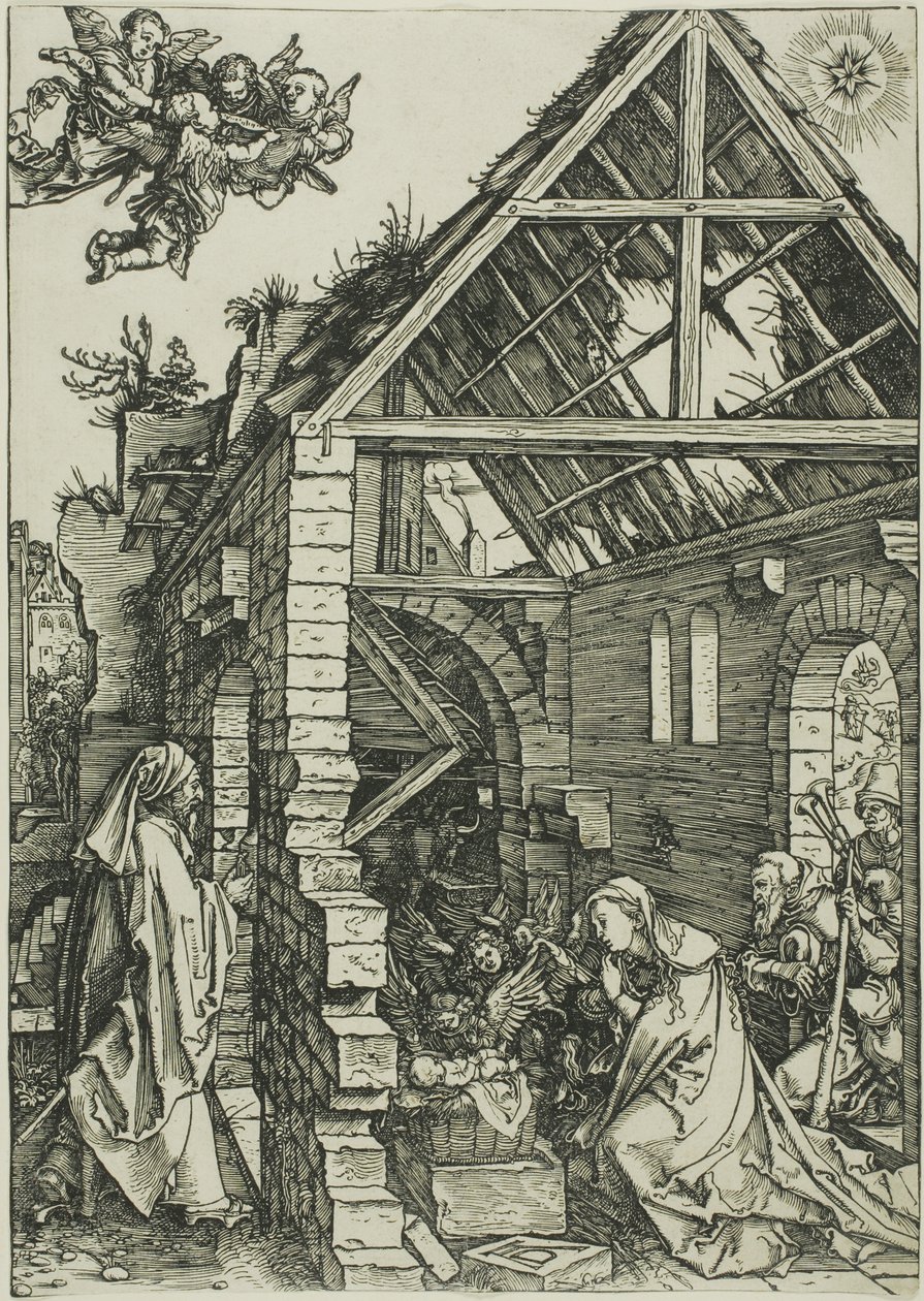 Herdarnas tillbedjan, från Jungfruns liv av Albrecht Dürer