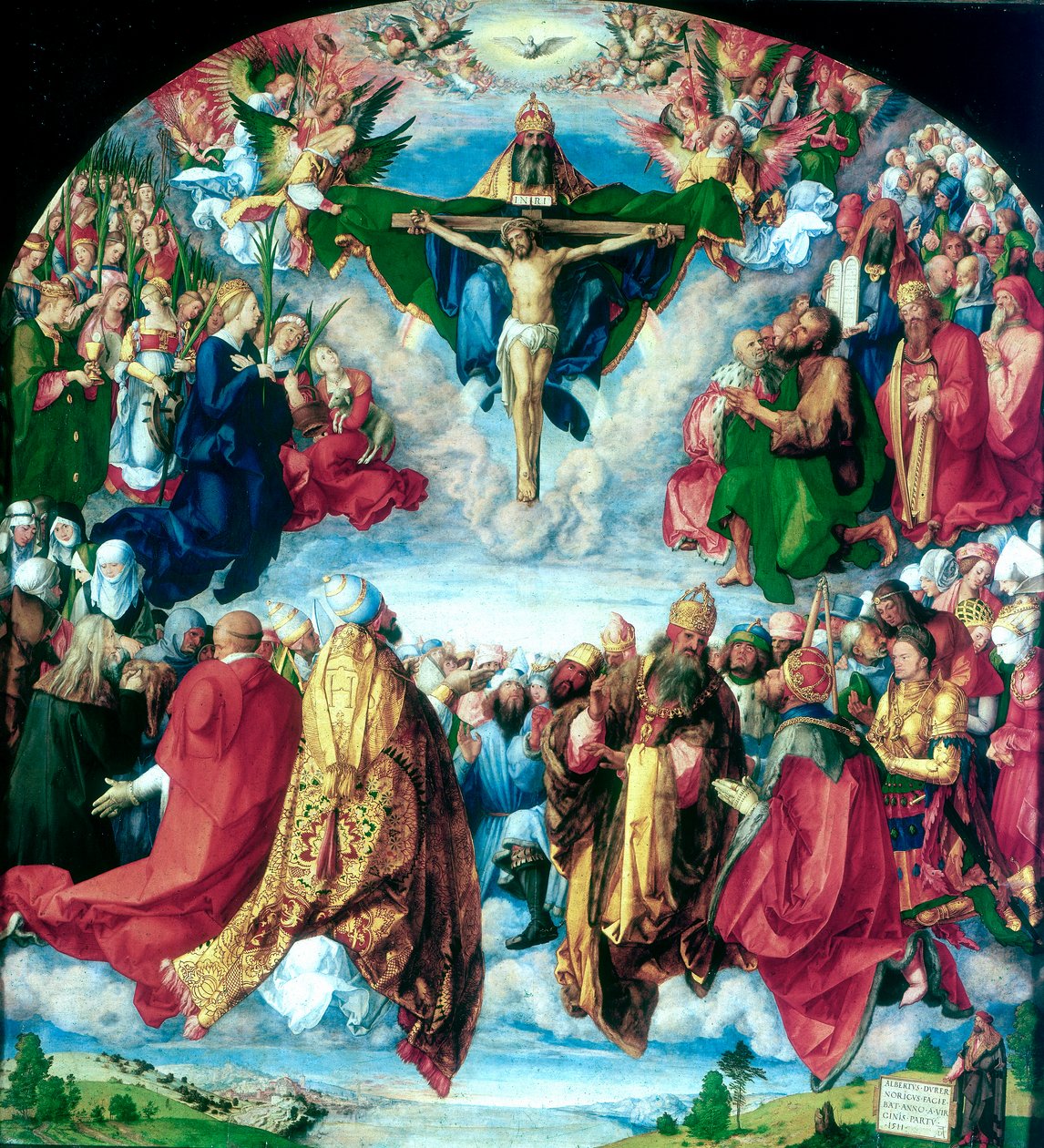 Tillbedjan av treenigheten Landauer altartavla, 1511 av Albrecht Dürer