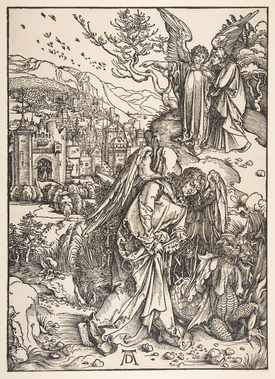 Ängeln med nyckeln till den bottenlösa grop, 1511. av Albrecht Dürer