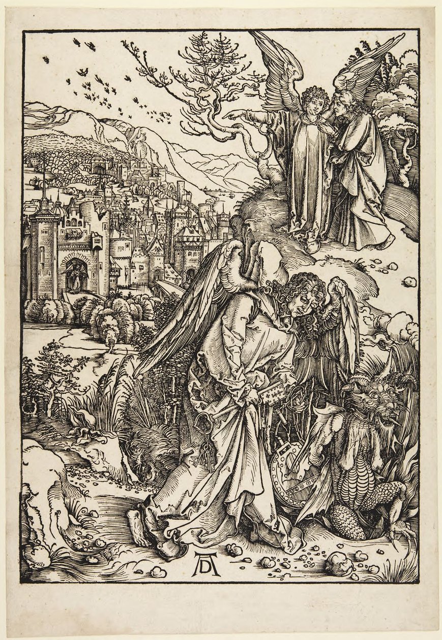 Ängeln med nyckeln till avgrunden av Albrecht Dürer