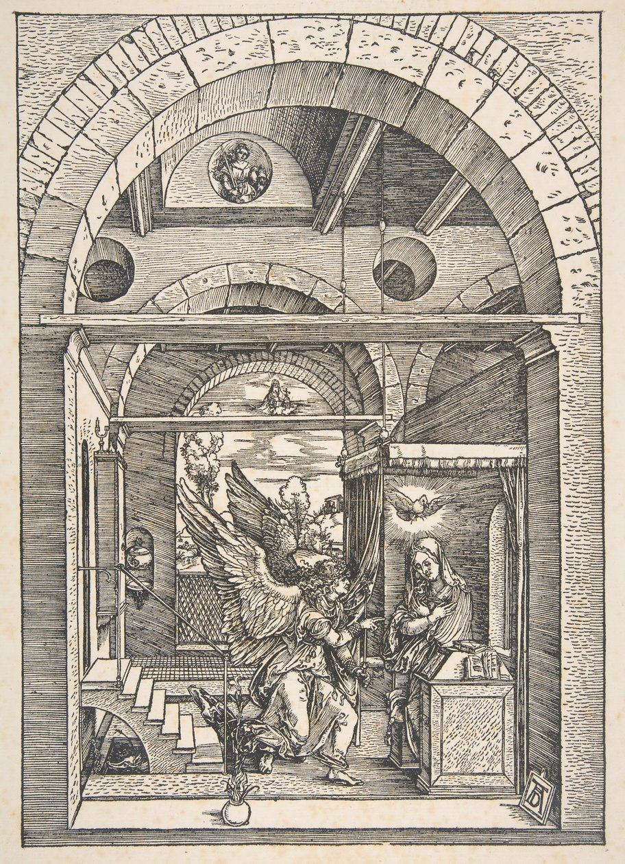 The Annunciation, från The Life of the Virgin, latinsk upplaga, 1511.n.d. av Albrecht Dürer