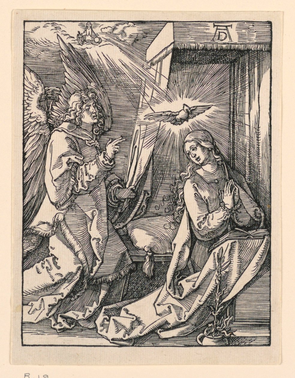 Bebådelsen, från The Little Passion-serien av Albrecht Dürer