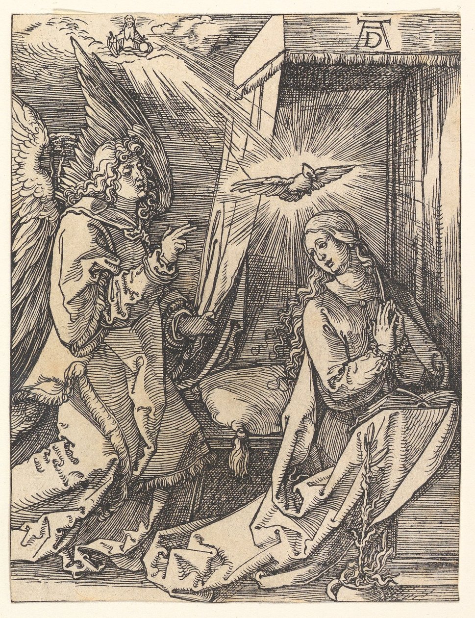 Bebådelsen, ur "Den lilla passionen" av Albrecht Dürer