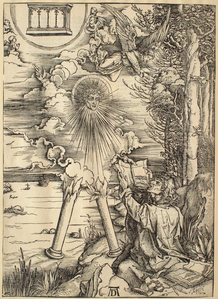 Apokalypsen: Sankt Johannes slukar boken av Albrecht Dürer