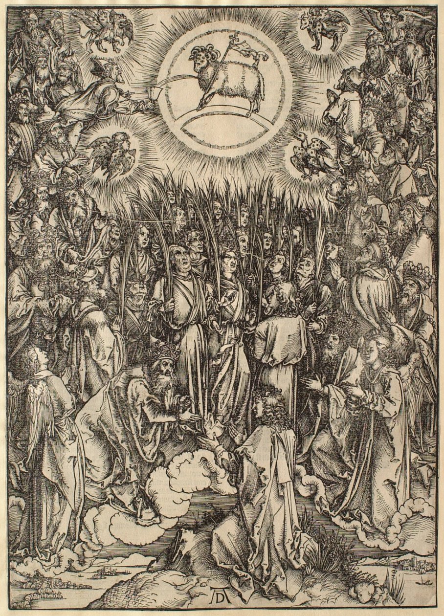 Uppenbarelseboken: Tillbedjan av lammet av Albrecht Dürer
