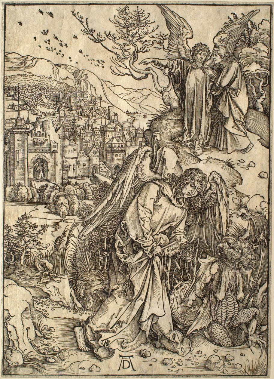 Apokalypsen: Ängeln med nyckeln till avgrunden av Albrecht Dürer