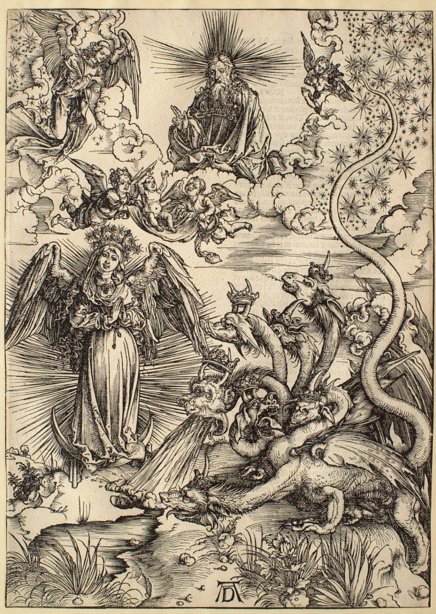 Apokalypsen: Den apokalyptiska kvinnan av Albrecht Dürer