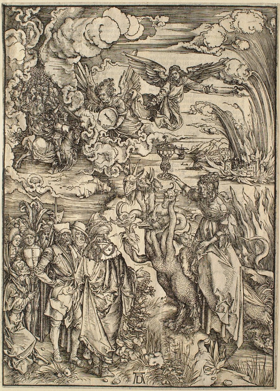 Uppenbarelseboken: Babylons sköka av Albrecht Dürer