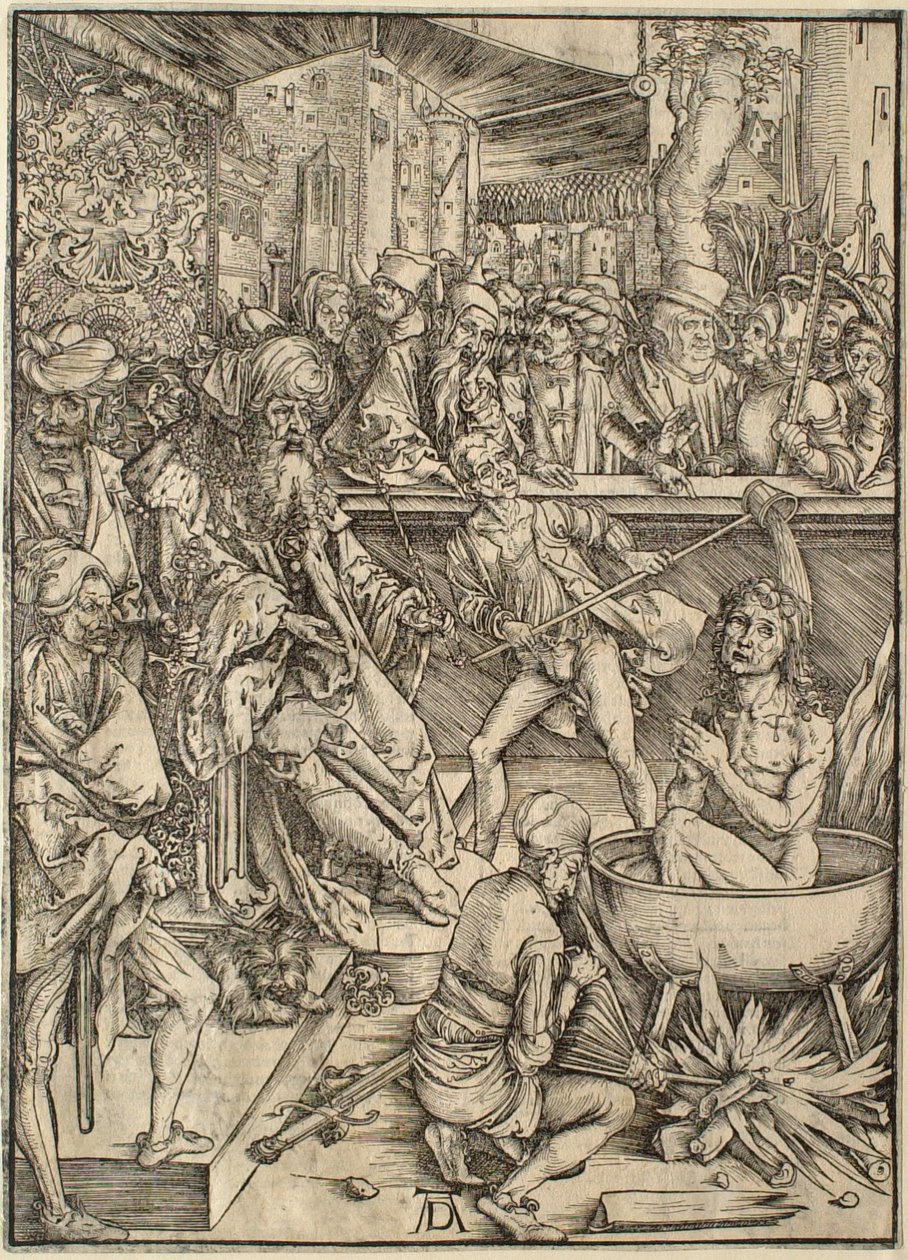Apokalypsen: Sankt Johannes martyrium av Albrecht Dürer