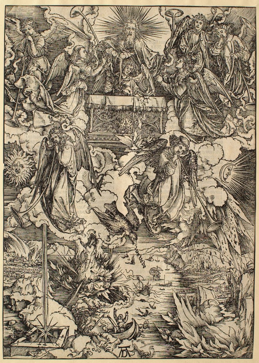 Uppenbarelseboken: De sju änglarna med trumpeterna av Albrecht Dürer