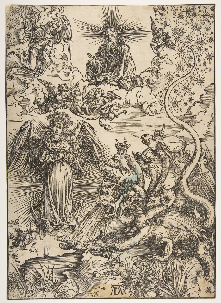 The Apocalyptic Woman, från The Apocalypse, Latin Edition, 1511, 1511. av Albrecht Dürer