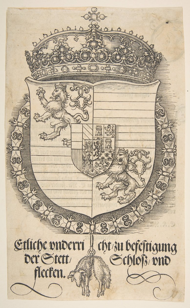 Vapen av Ferdinand I, kung av Ungern och Böhmen.n.d. av Albrecht Dürer