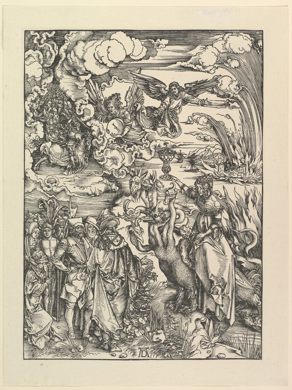 Den babyloniska horan, från Apokalypsen. Fax.n.d. av Albrecht Dürer