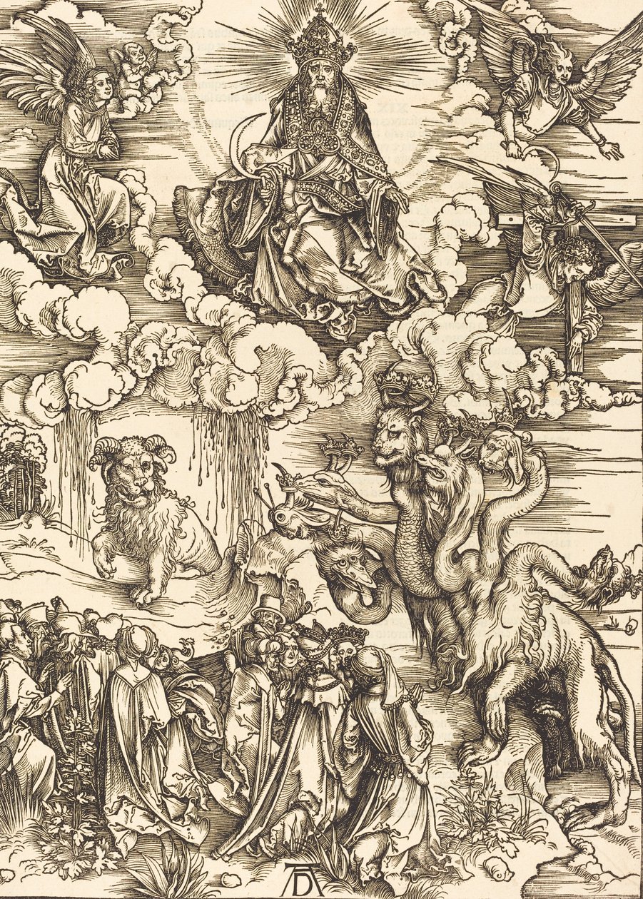 Odjuret med två horn som ett lamm, 1498. av Albrecht Dürer