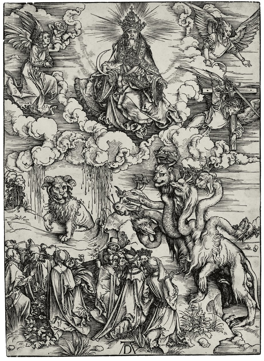 Odjuret med två horn som ett lamm, ca. 1497 av Albrecht Dürer
