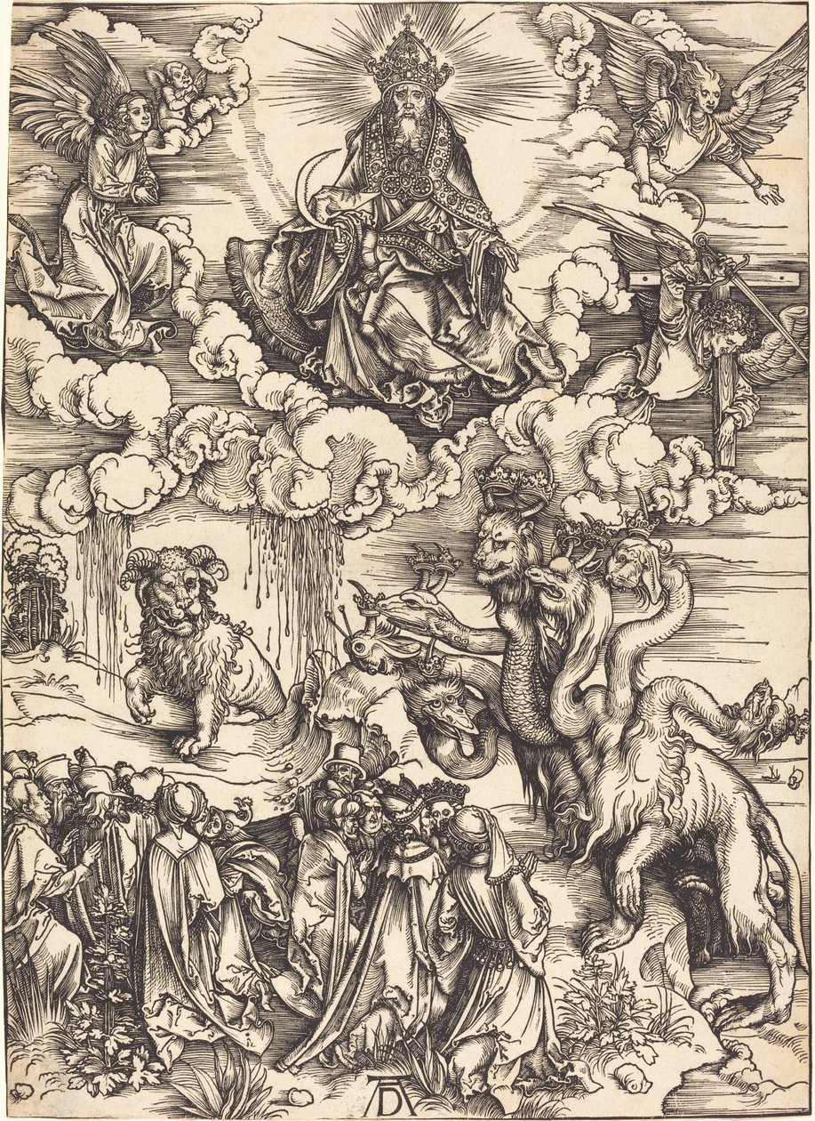 Odjuret med två horn som ett lamm av Albrecht Dürer