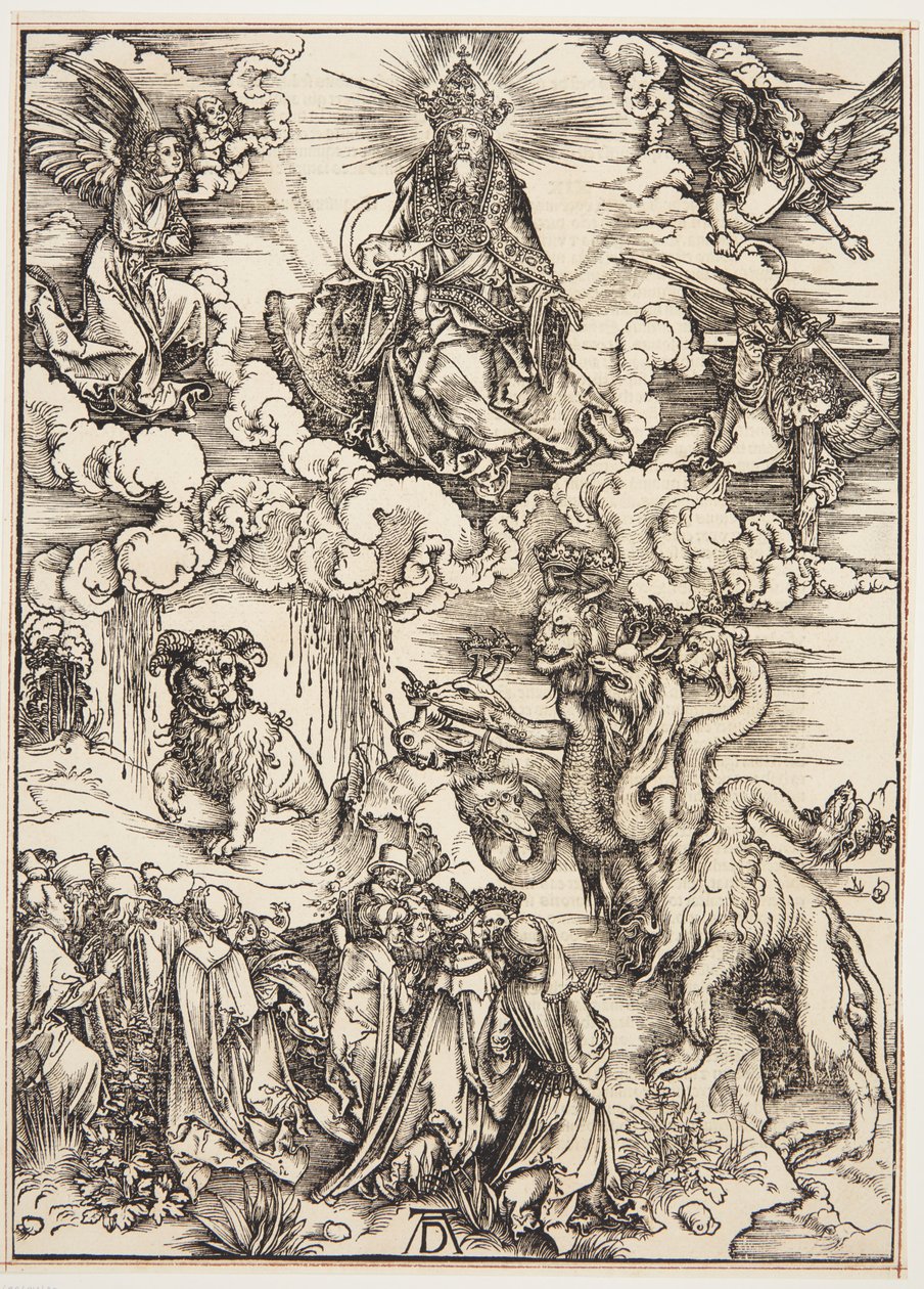 Odjuret med två horn som ett lamm av Albrecht Dürer