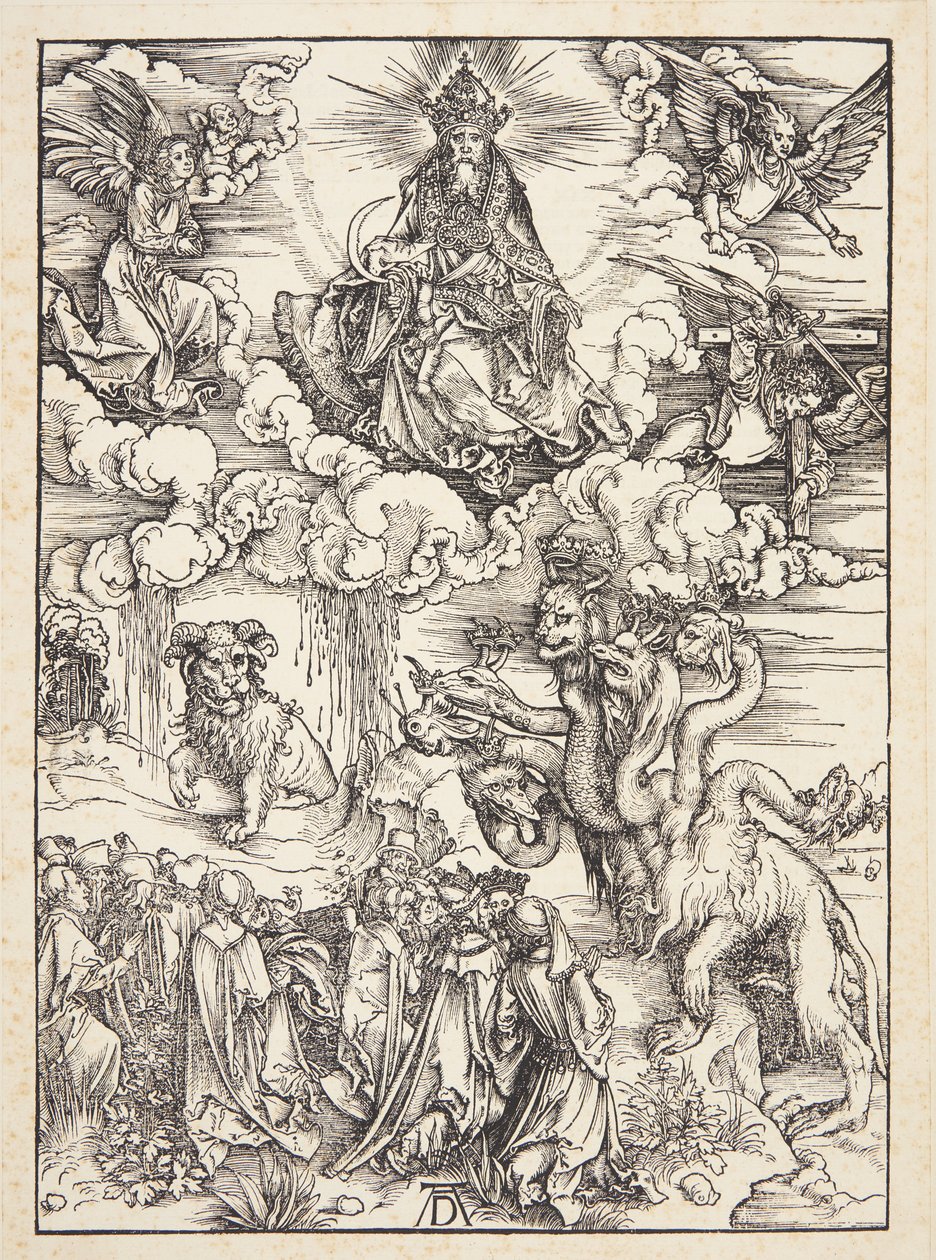 Odjuret med två horn som ett lamm av Albrecht Dürer