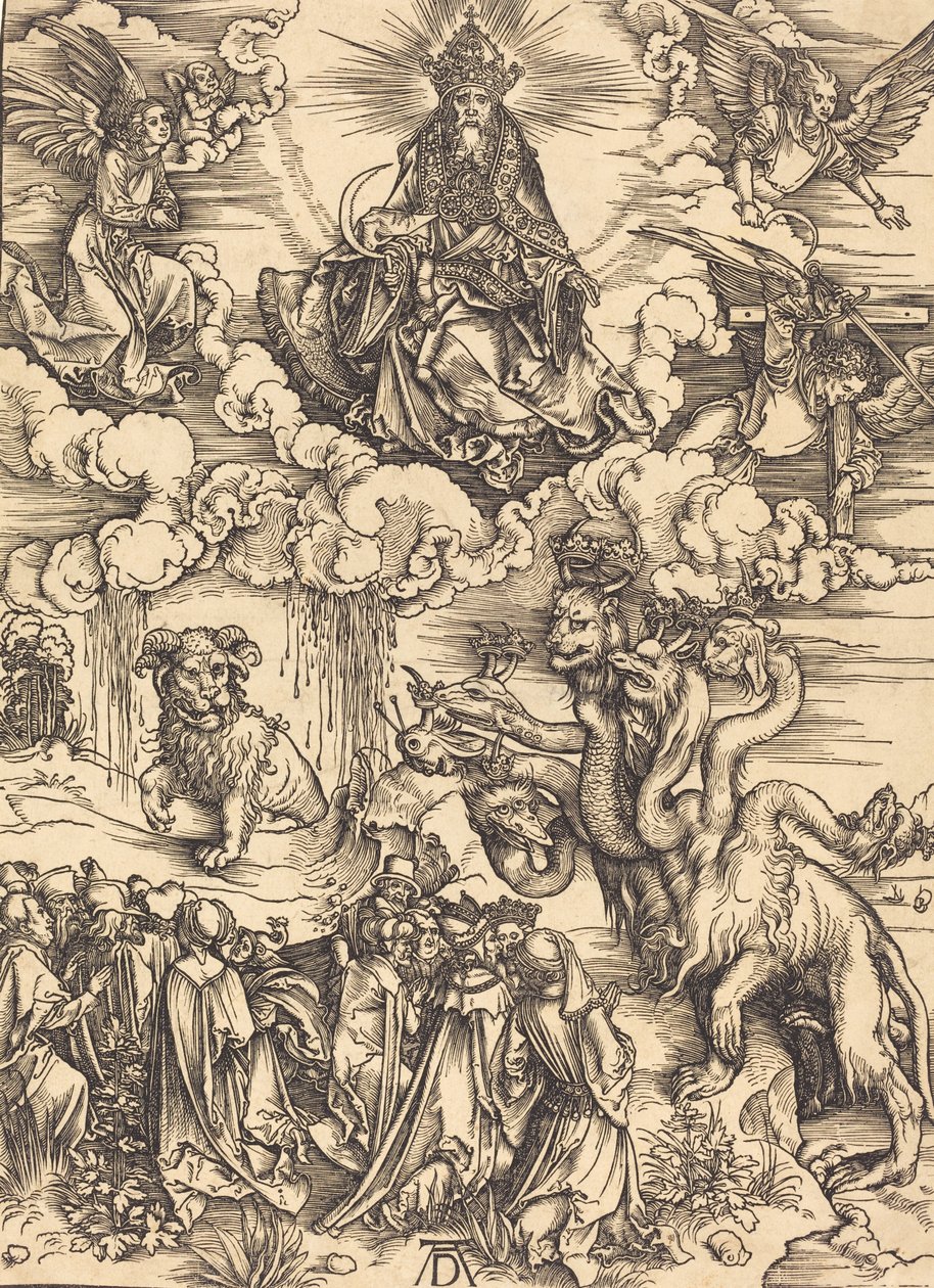 Odjuret med två horn som ett lamm, förmodligen ca. 14961498. av Albrecht Dürer
