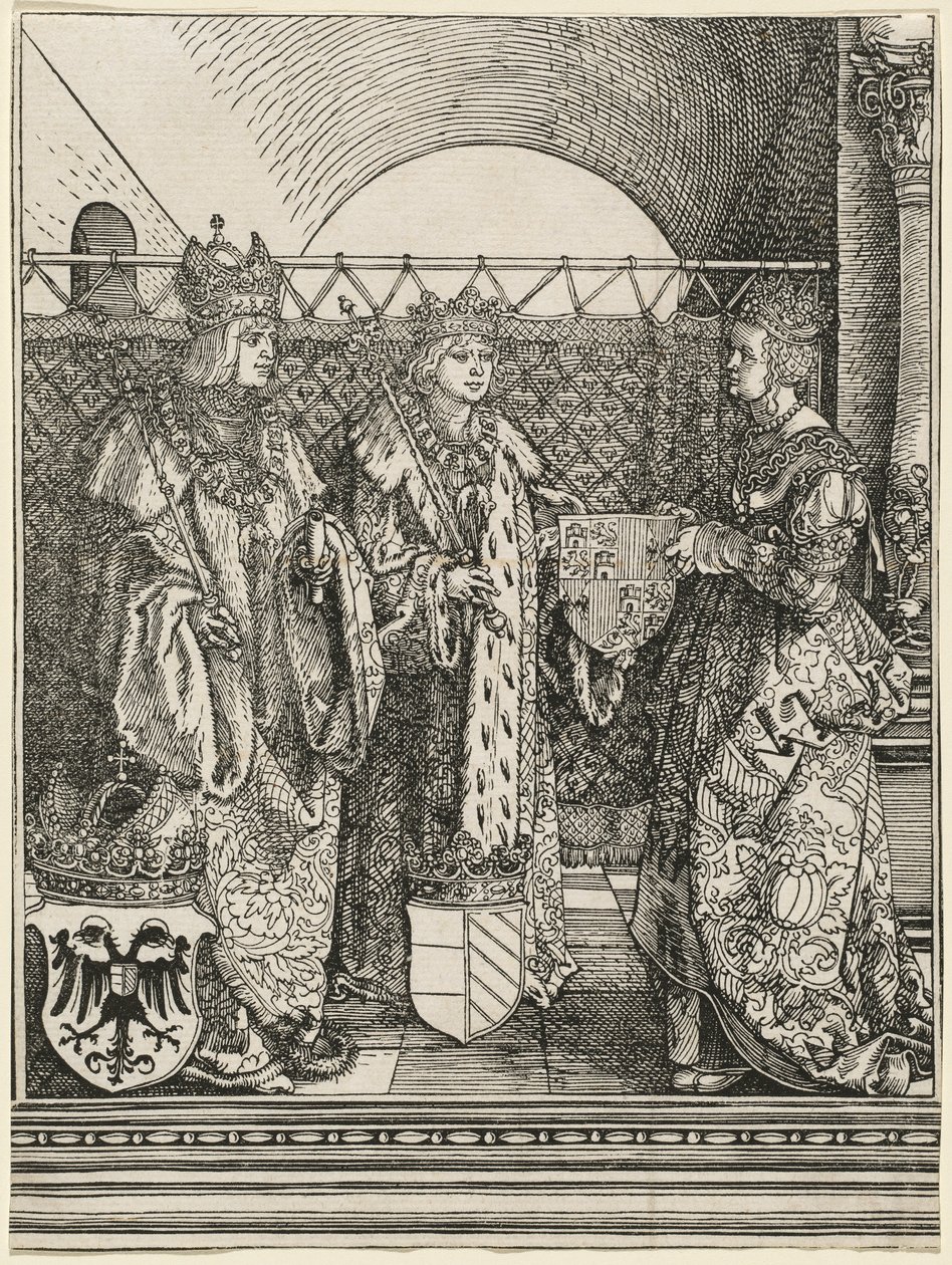 Filip den vackras trolovning med Jeanne av Kastilien av Albrecht Dürer
