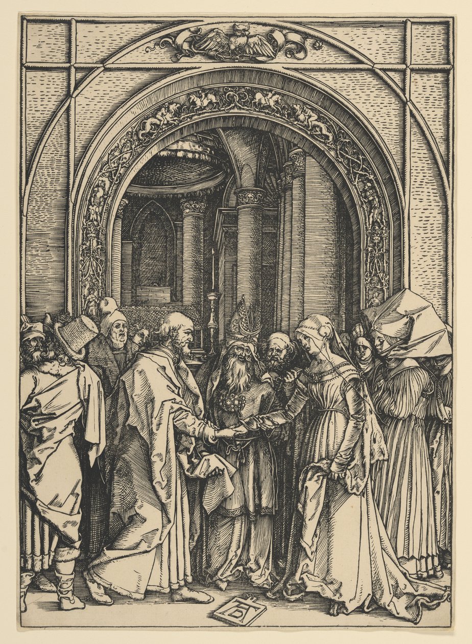 Jungfru Marias förlovning, ur ”Jungfru Marias liv” av Albrecht Dürer