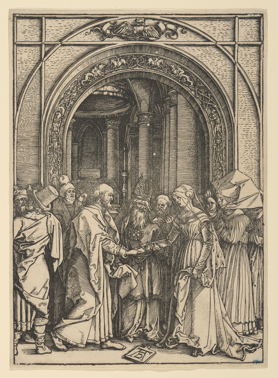 Jungfru Marias förlovning, ur ”Jungfru Marias liv” av Albrecht Dürer