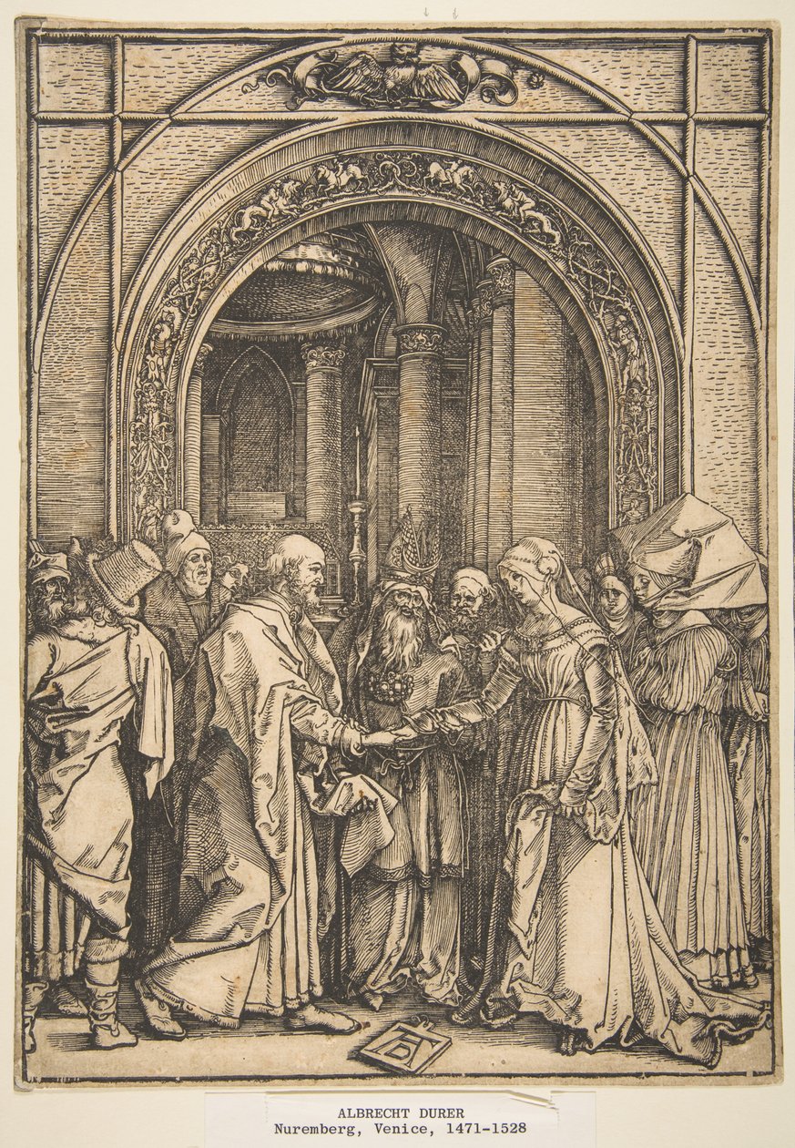 Jungfruns trolovning, ur "Jungfruns liv" av Albrecht Dürer