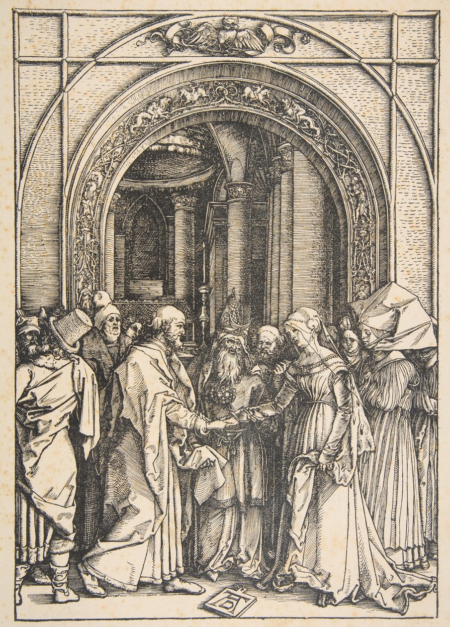 Jungfruns trolovning, ur "Jungfruns liv" av Albrecht Dürer