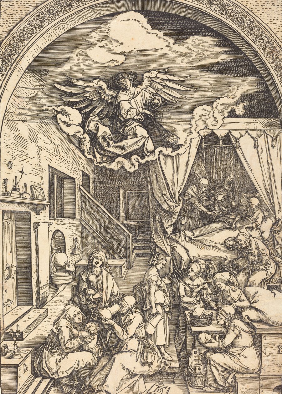 Jungfruns födelse, ca. 15031504. av Albrecht Dürer