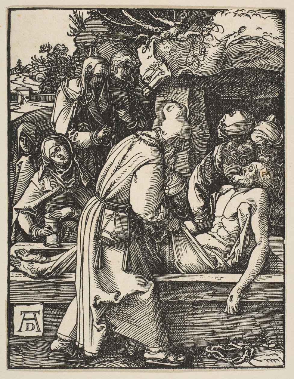 Depositionen, från The Small Passion, ca. 1509. av Albrecht Dürer