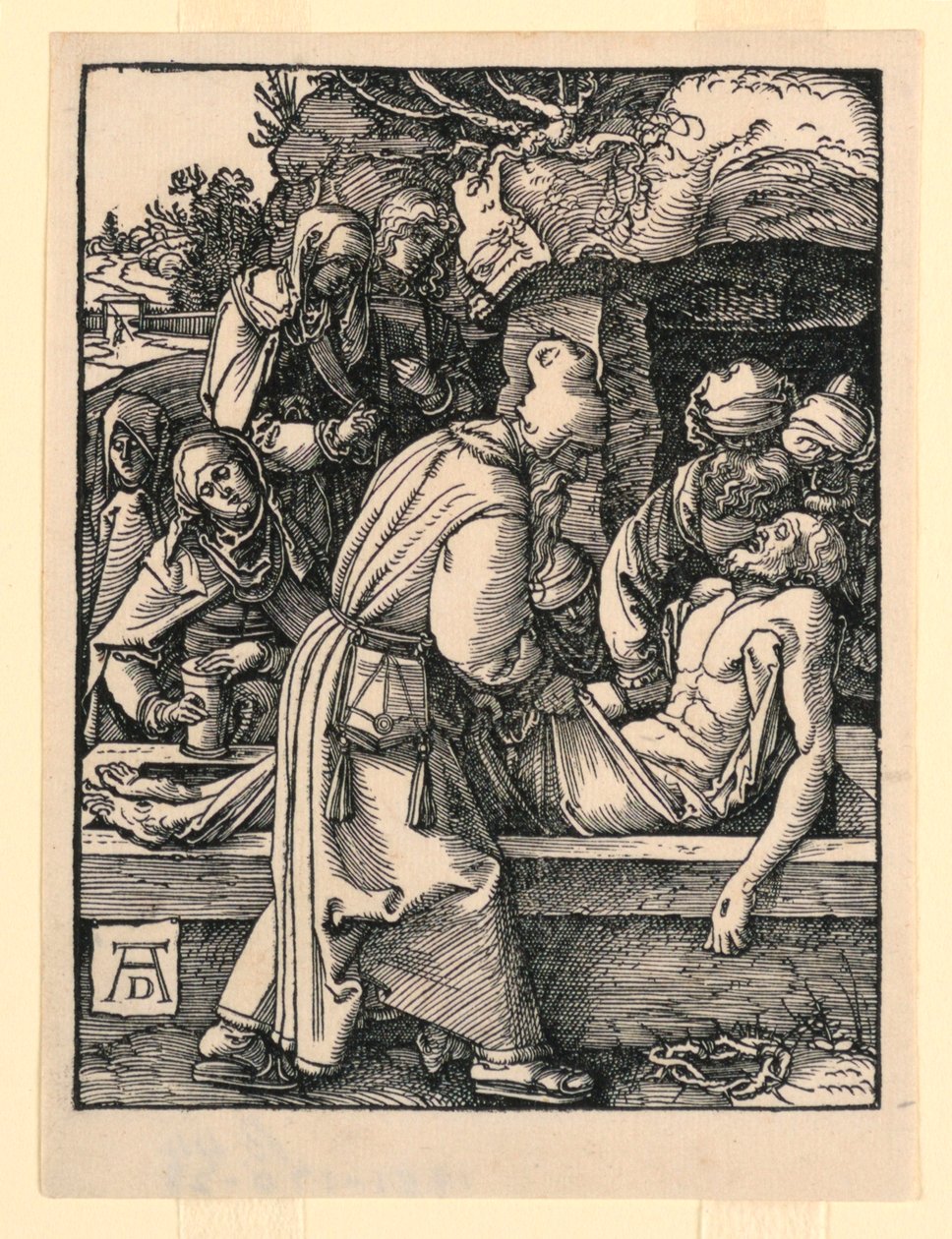 Gravläggningen, från The Little Passion-serien av Albrecht Dürer