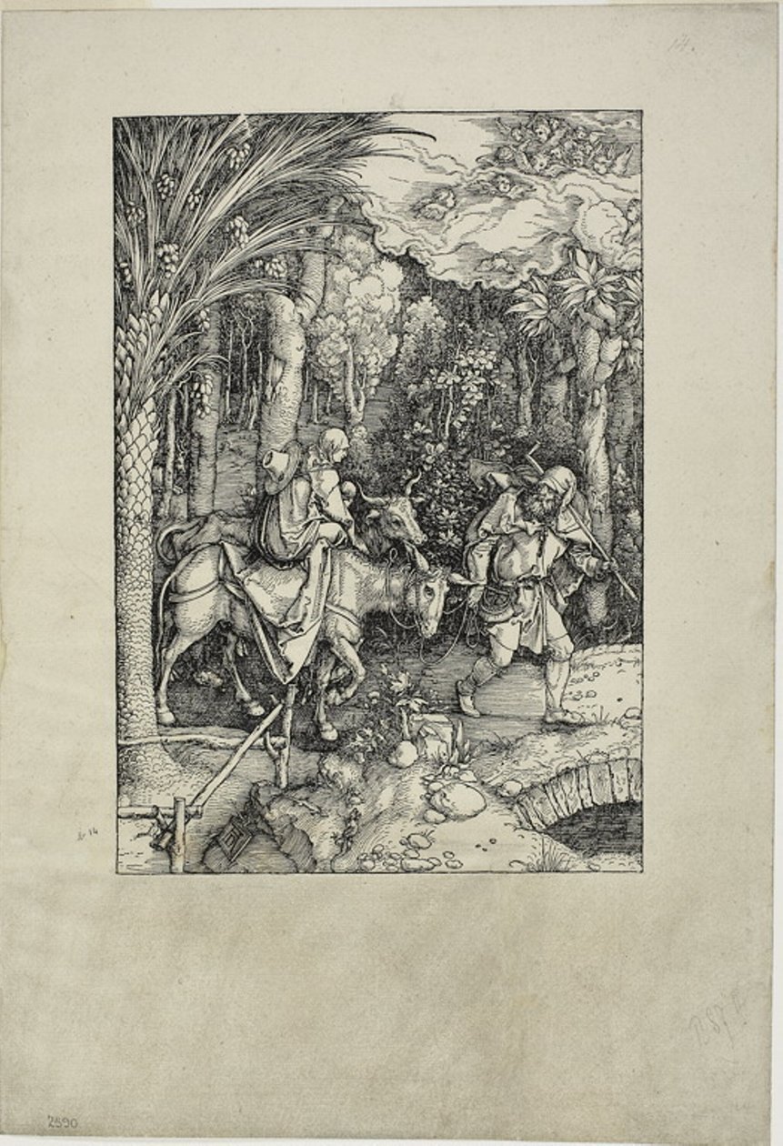 Flygningen till Egypten, från Jungfruns liv av Albrecht Dürer