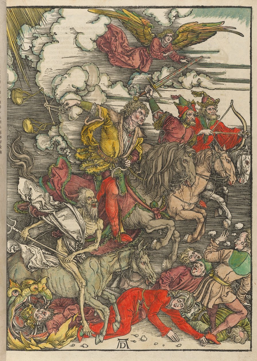 De fyra ryttarna, från Apokalypsen av Albrecht Dürer