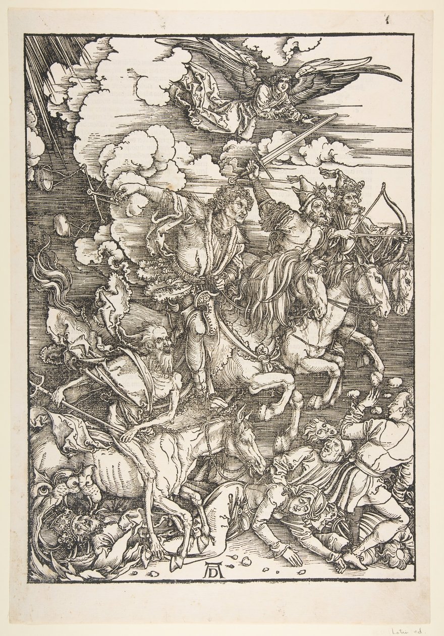 The Four Horsemen, från The Apocalypse, Latin Edition, 1511, ca. 1511. av Albrecht Dürer