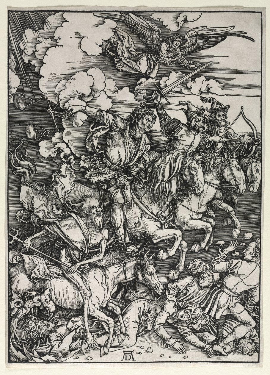 De fyra ryttarna, från The Apocalypse, ca. 1498. av Albrecht Dürer