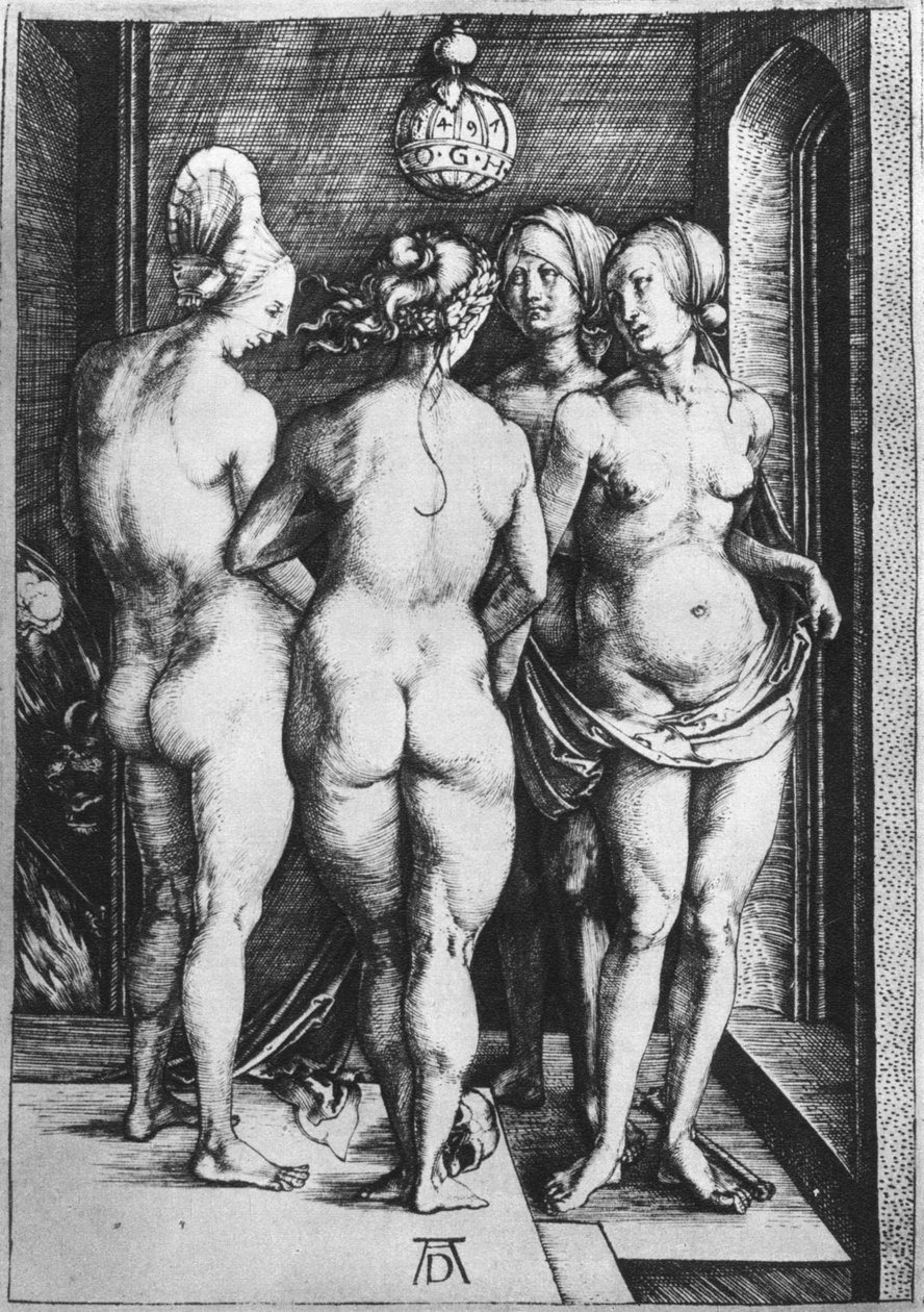 De fyra häxorna, 1497, 1936 av Albrecht Dürer