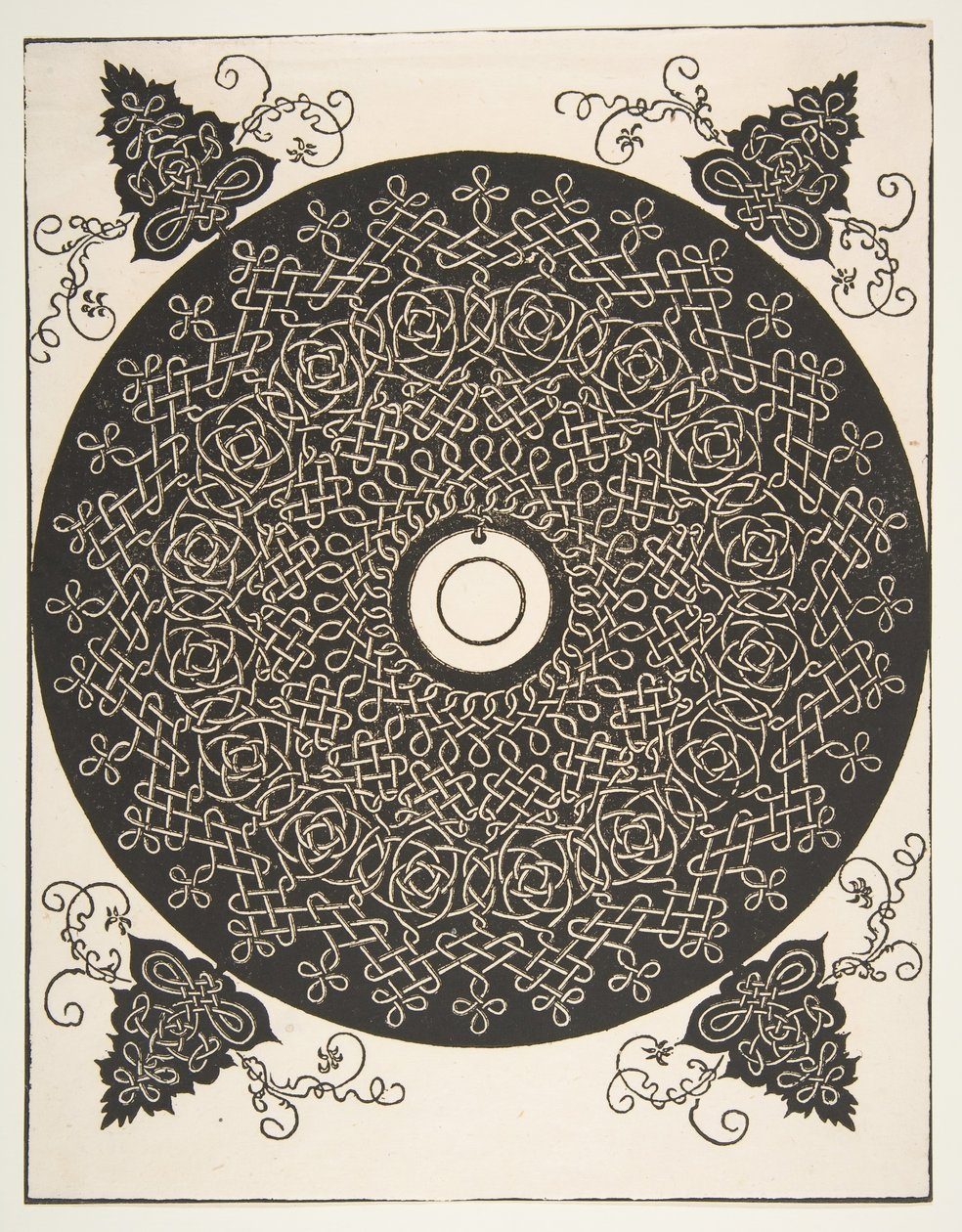 Den fjärde knuten. Interlaced Roundel med en rund medaljong i mitten, 1521 tidigare. av Albrecht Dürer