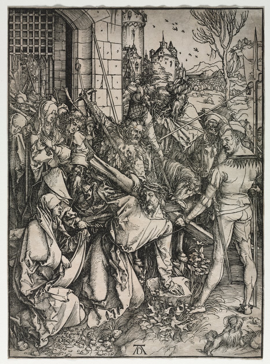 Den stora passionen: Kristus som bär korset av Albrecht Dürer
