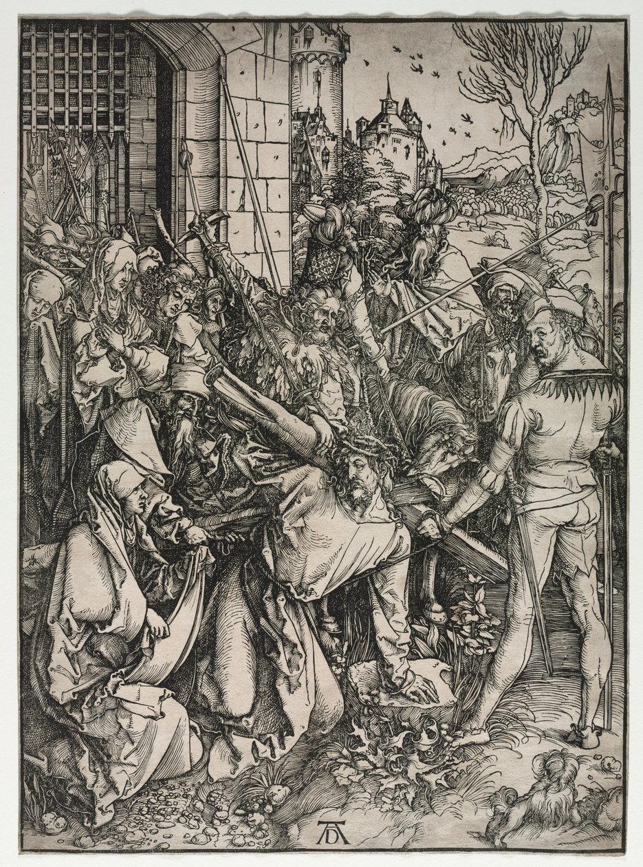 Den stora passionen: Kristus som bär korset. av Albrecht Dürer