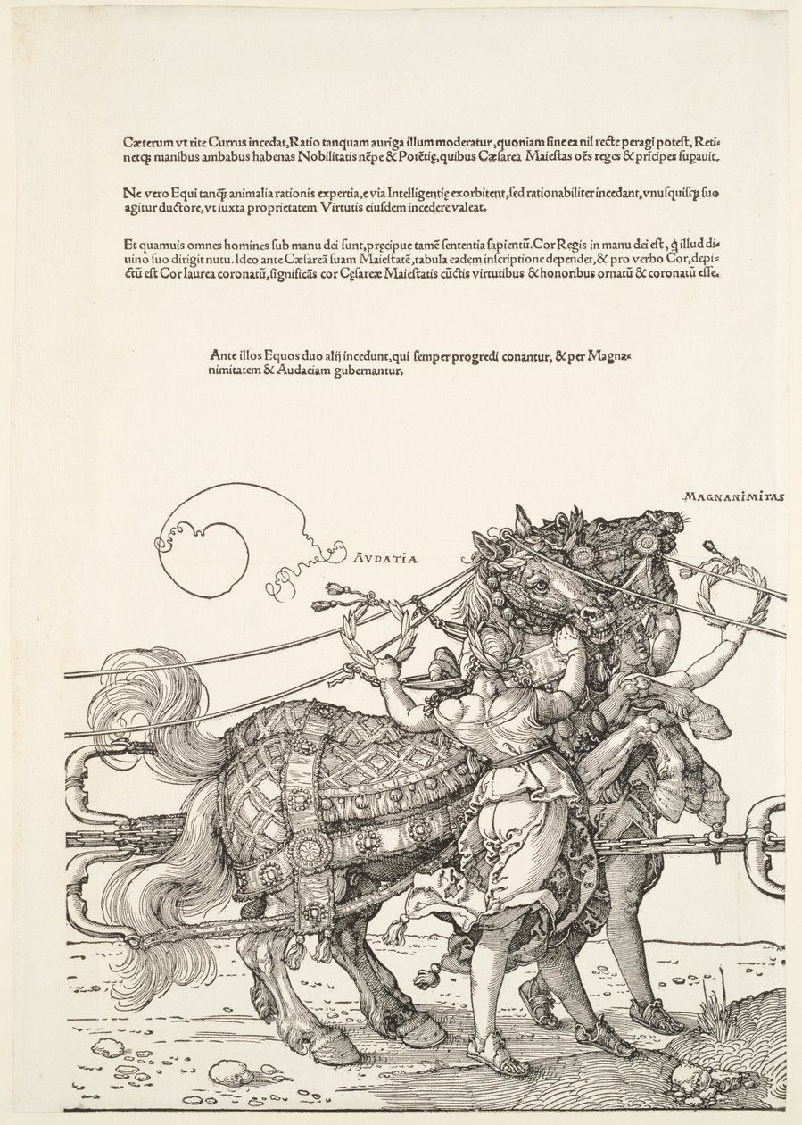 Den stora triumfvagnen: Audatia och Magnanimitas av Albrecht Dürer