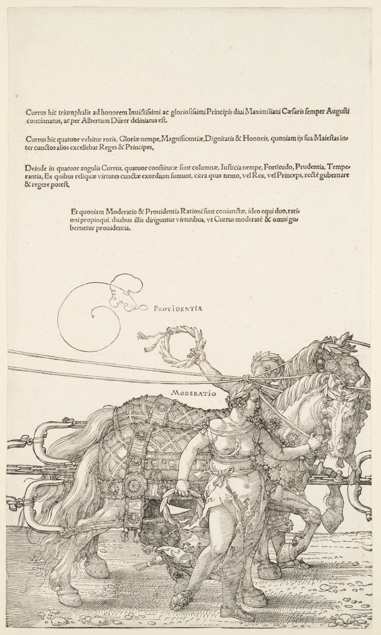 Den stora triumfvagnen: Providentia och Moderatio av Albrecht Dürer