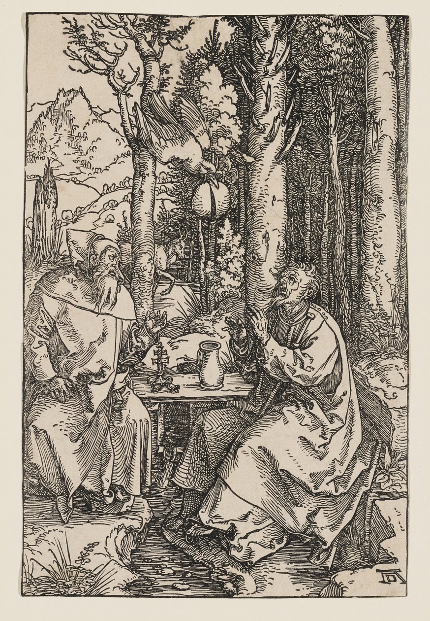Eremiterna Sankt Paulus och Sankt Antonius av Albrecht Dürer