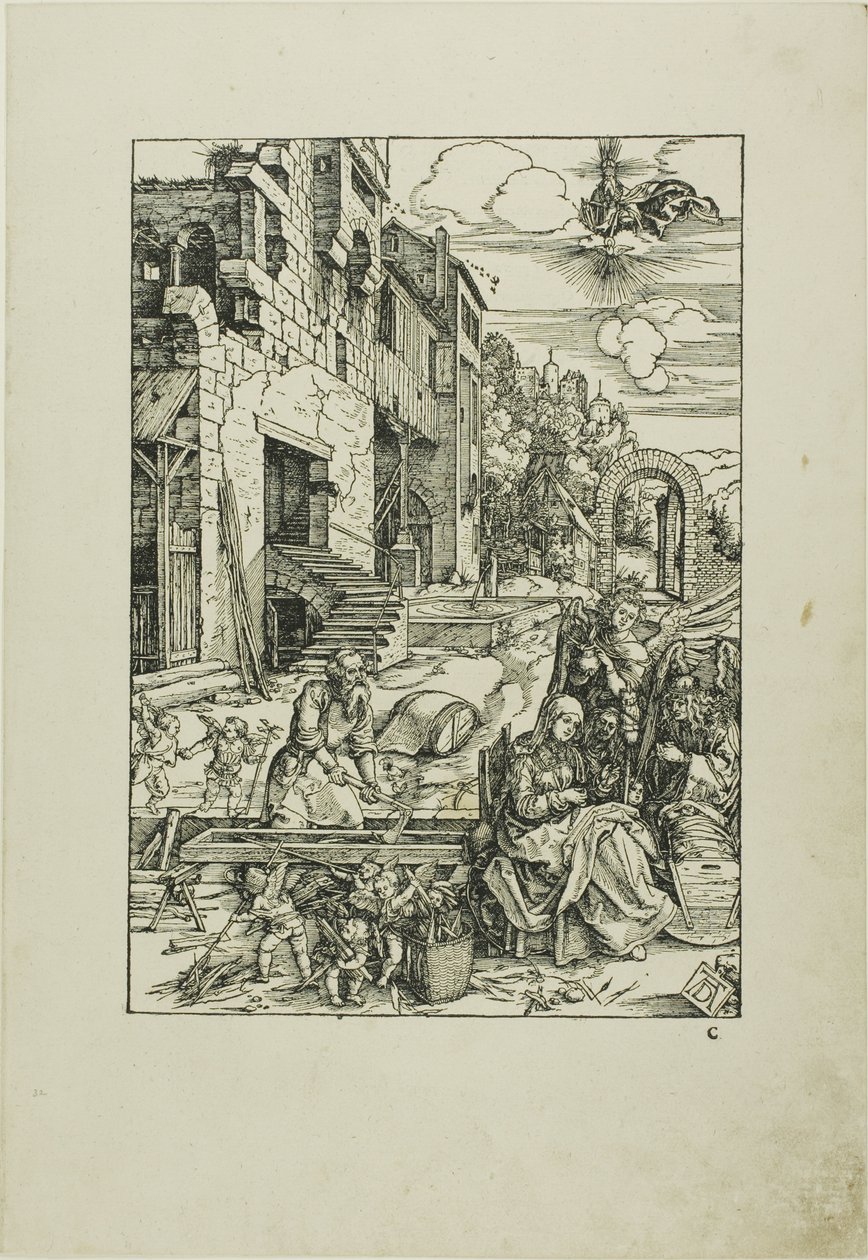 Den heliga familjen i Egypten, från The Life of the Virgin av Albrecht Dürer