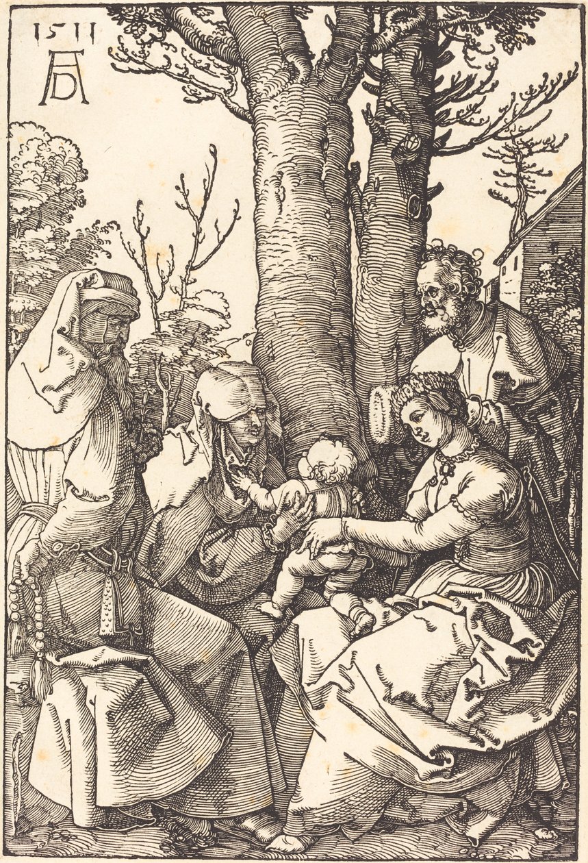 Den heliga familjen med Joachim och Anne under ett träd av Albrecht Dürer