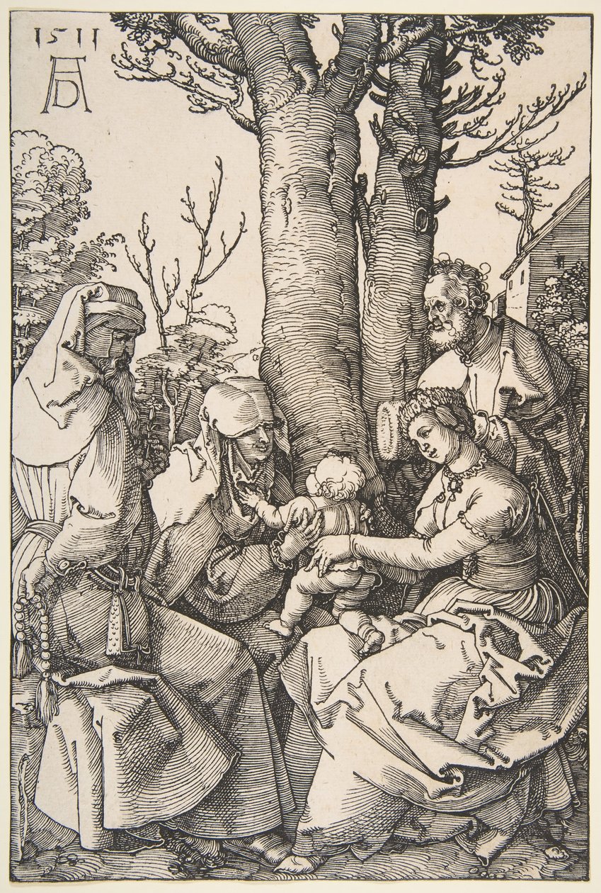 Den heliga familjen med Saint Joachim och Saint Anne, 1511. av Albrecht Dürer