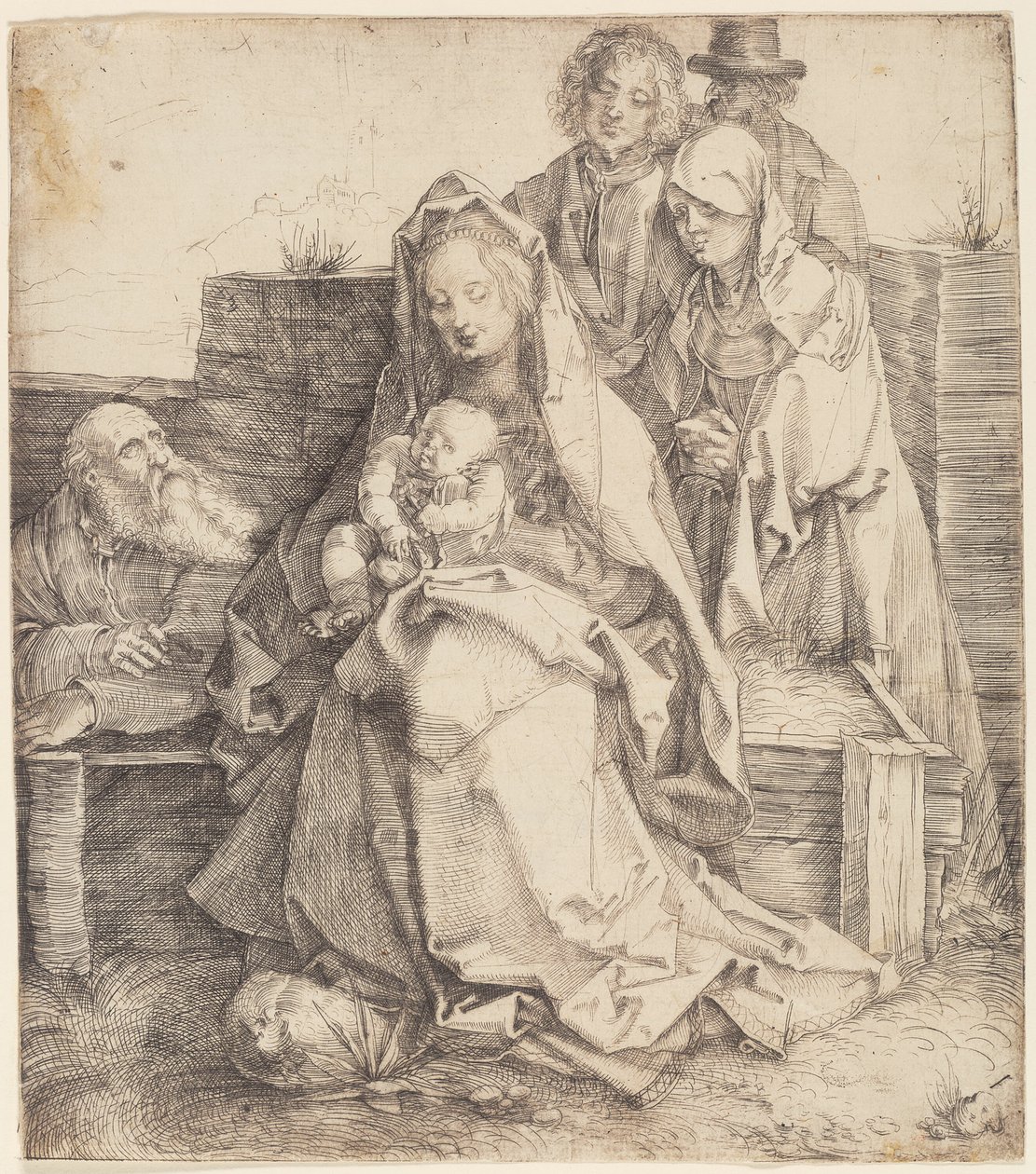 Den heliga familjen med Johannes, Magdalena och Nikodemus av Albrecht Dürer
