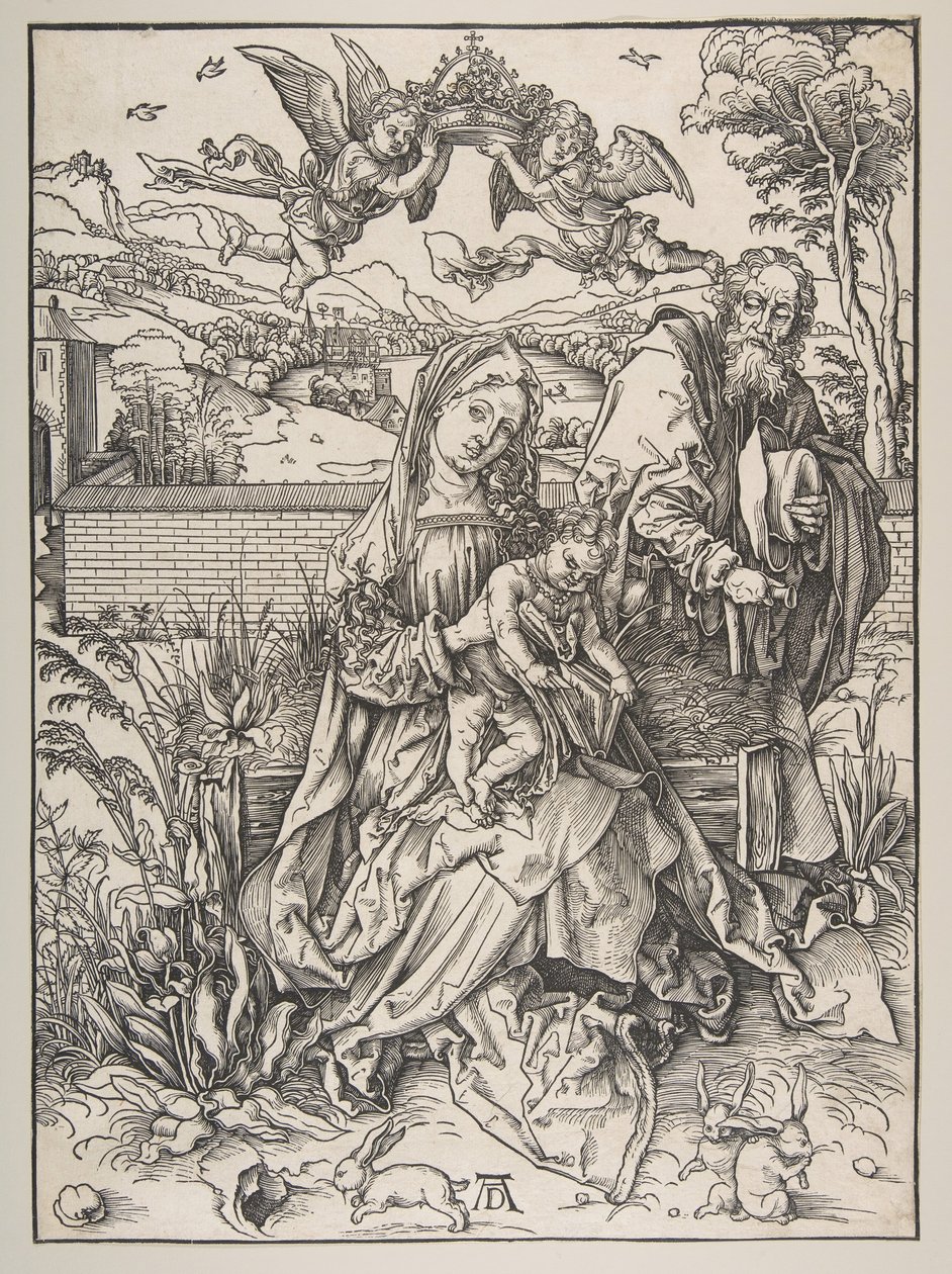 Den heliga familjen med tre harar, ca. 1497-98. av Albrecht Dürer